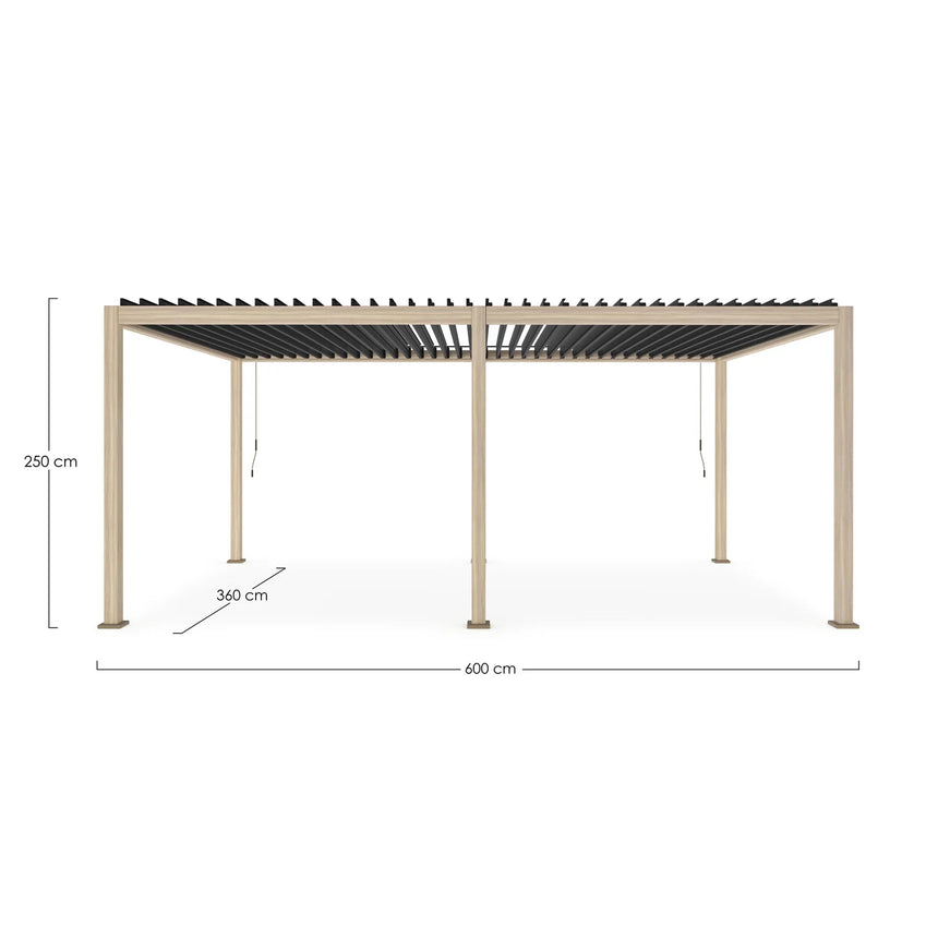 Pérgola Ocean 3.6x6, natural-antracita