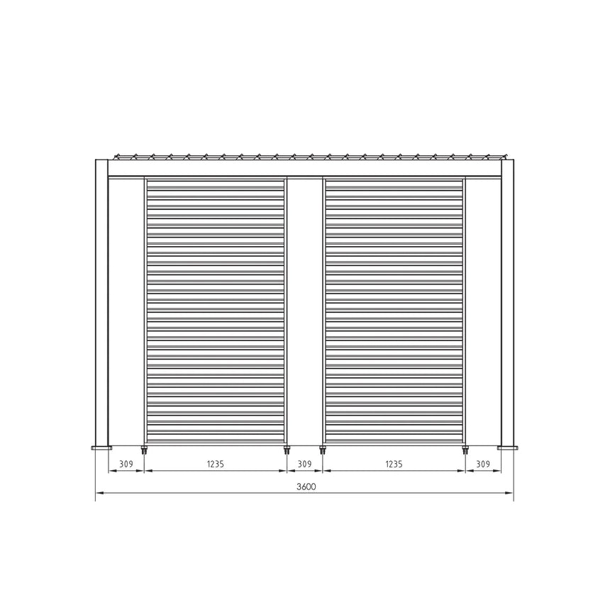 Pérgola Ocean 3.6x6, natural-antracita
