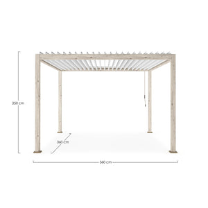 Pérgola Ocean 3.6x3.6, rustic-blanco