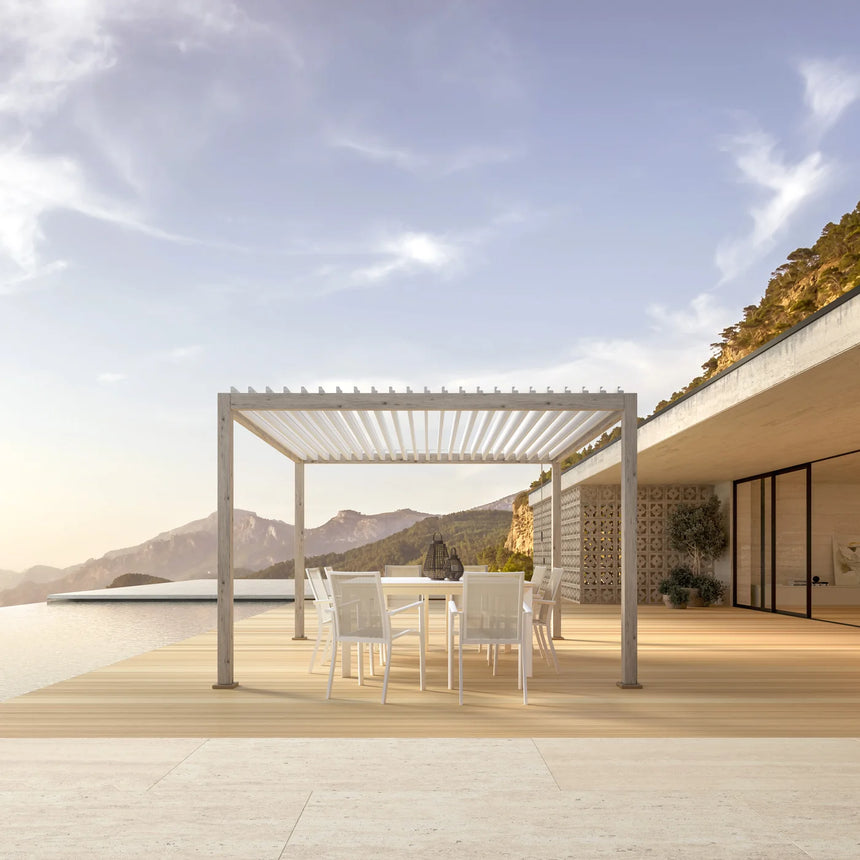 Pérgola Ocean 3.6x3.6, rustic-blanco