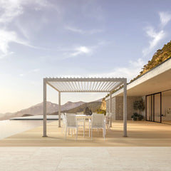 Pérgola Ocean 3.6x3.6, rustic-blanco