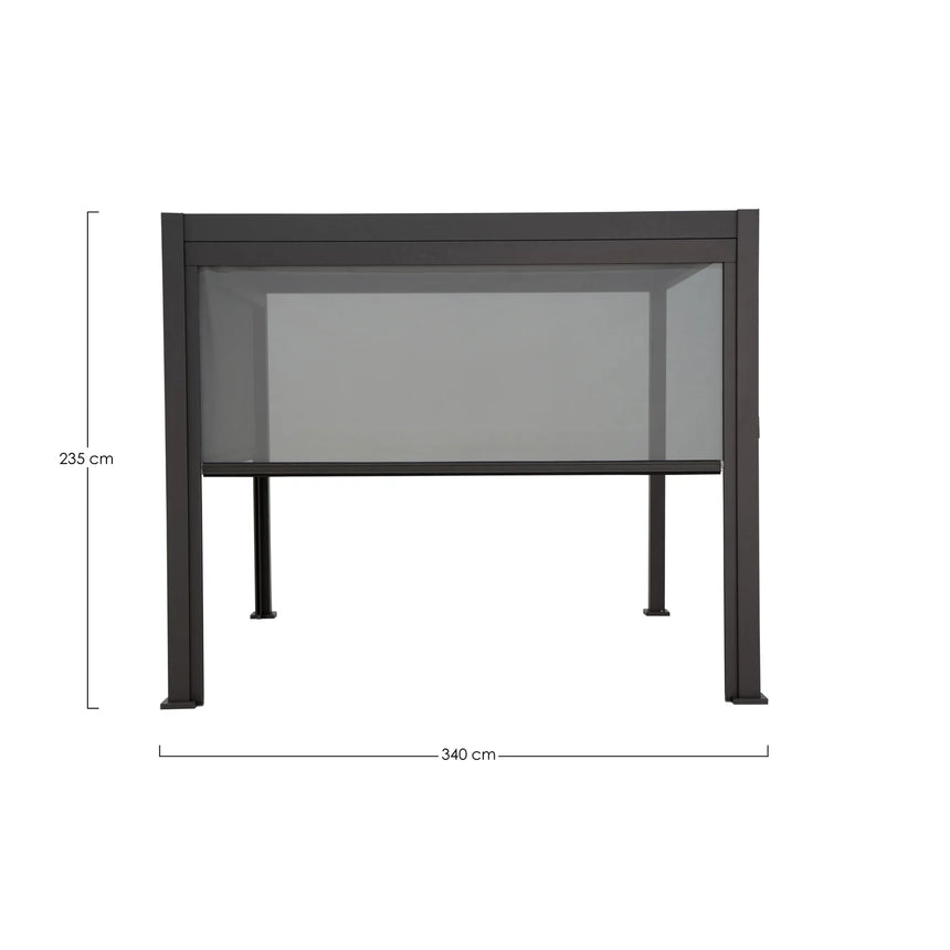 Toldo enrollable pérgola Ocean lado 3.6m, antracita