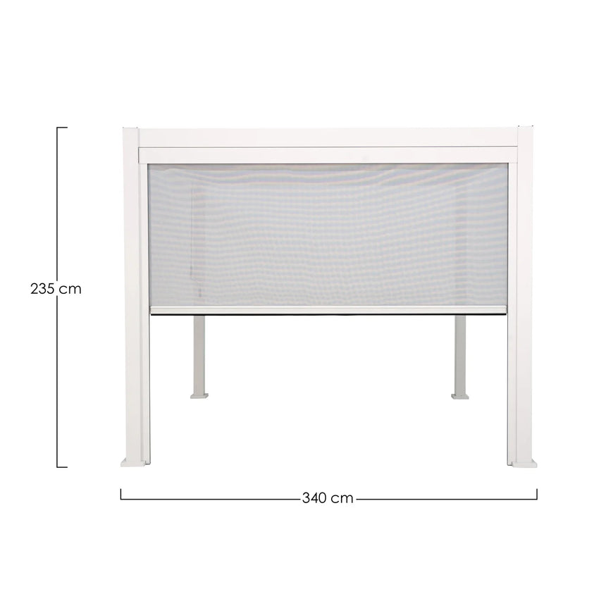 Toldo enrollable pérgola Ocean lado 3.6m, blanco