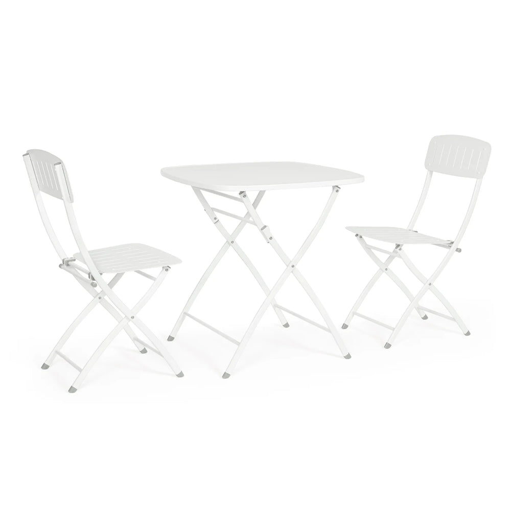 Conjunto Yvonne mesa + 2 sillas, blanco
