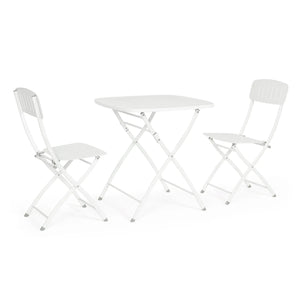 Conjunto Yvonne mesa + 2 cadeiras, branco