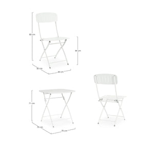Conjunto Yvonne mesa + 2 cadeiras, branco