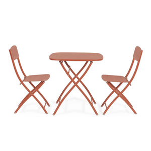 Conjunto Yvonne mesa + 2 cadeiras, terracota