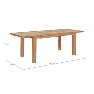 Mesa extensível Bounty 160-220X95, teca reciclada