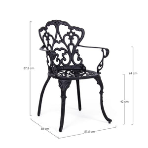 Silla con reposabrazos Victoria, antracita