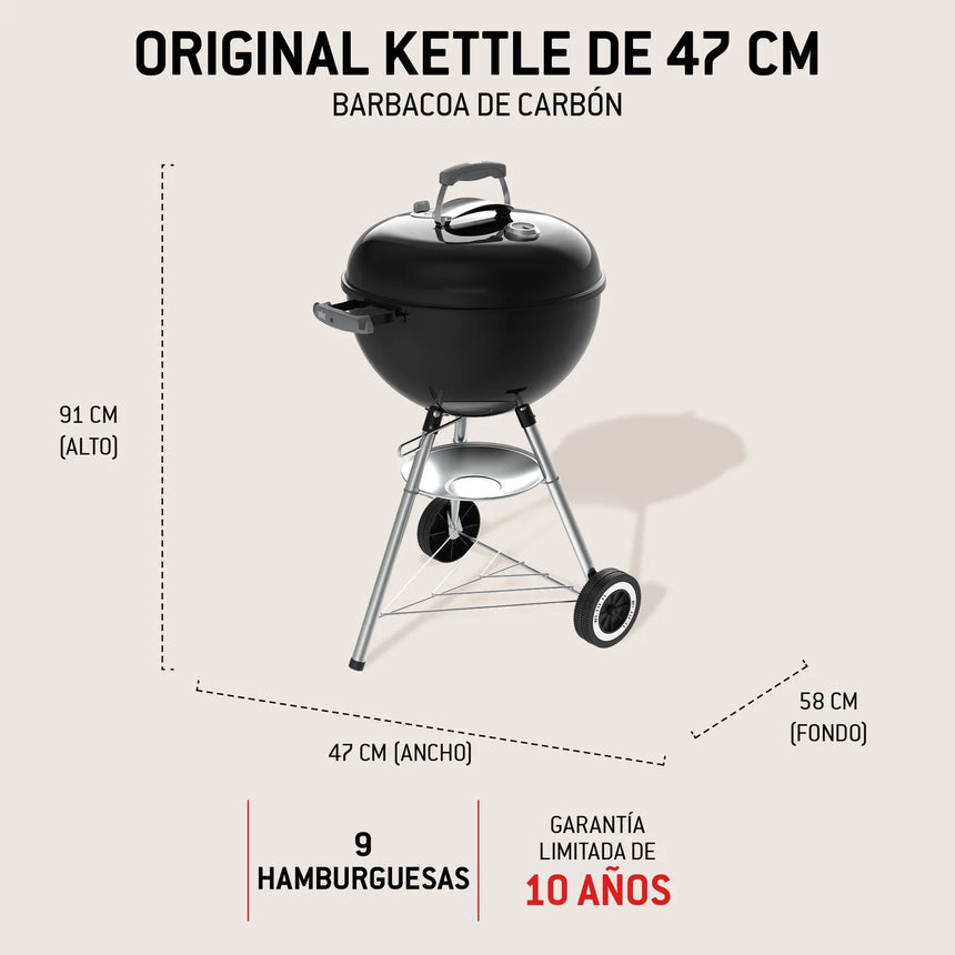 Barbacoa de carbón Weber Bar-B Kettle Ø 47 cm Black