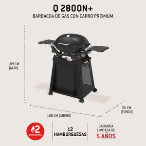 Barbacoa de gas Weber Q 2800N+ con carro premium