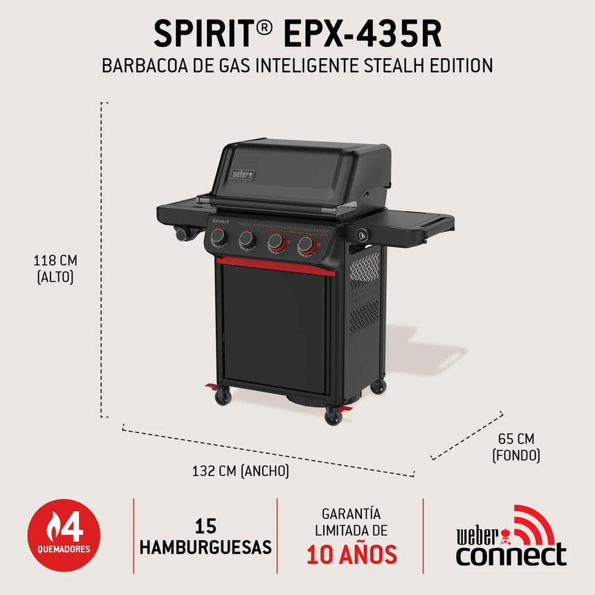 Grelhador a gás Weber Spirit EPX-435R Stealth + Espetada rotativa