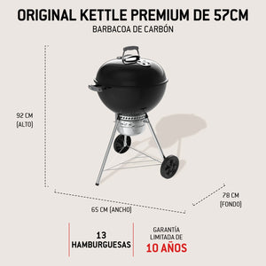 Barbacoa de carbón Weber Original Kettle Premium Ø 57 cm + funda