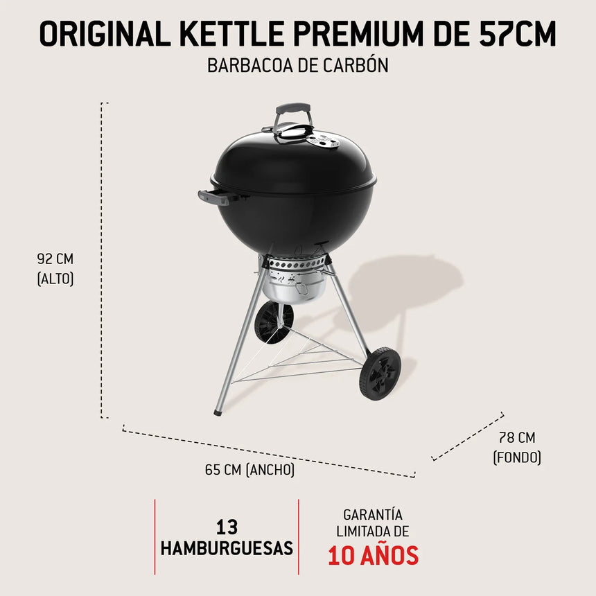 Barbacoa de carbón Weber Original Kettle Premium Ø 57 cm + funda