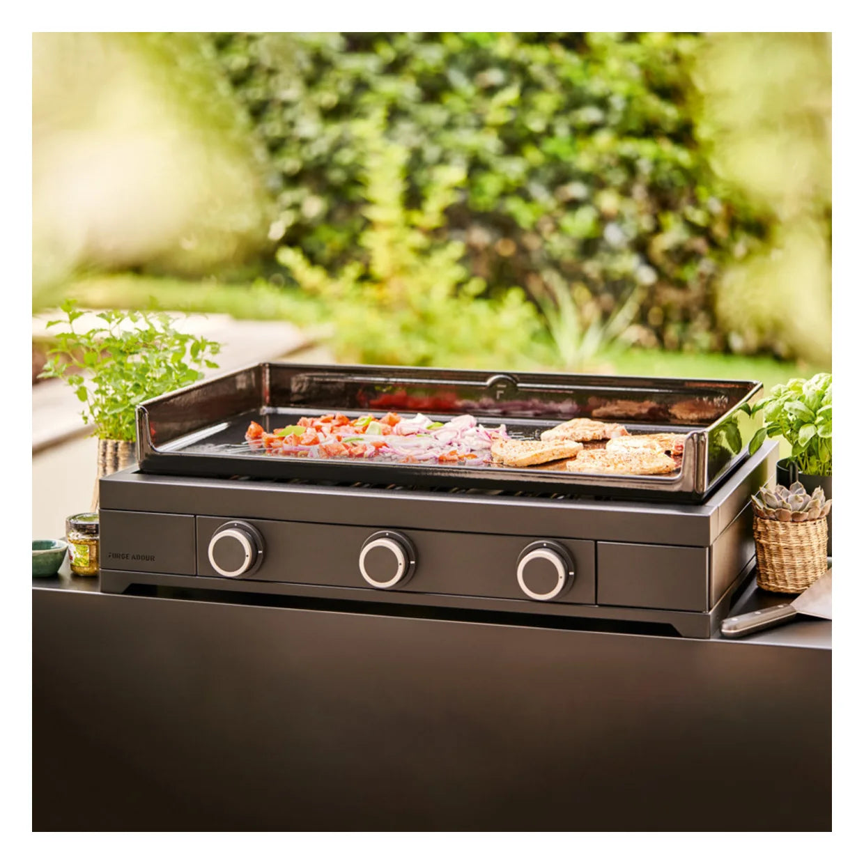 Plancha de gas Forge Adour Modern 75 Acero Negro