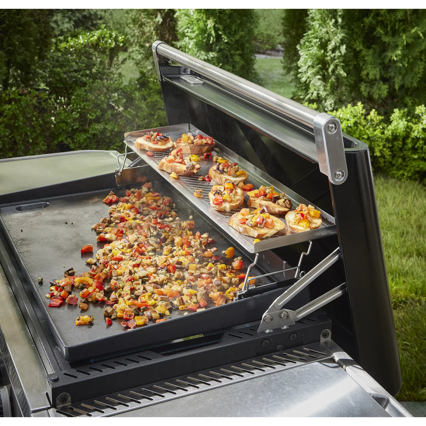 Soporte para calentar de 2 niveles para plancha Weber 76 cm