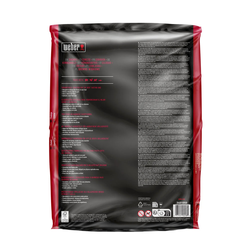 Pellets de madera naturales Weber - Cerezo, 8 kg