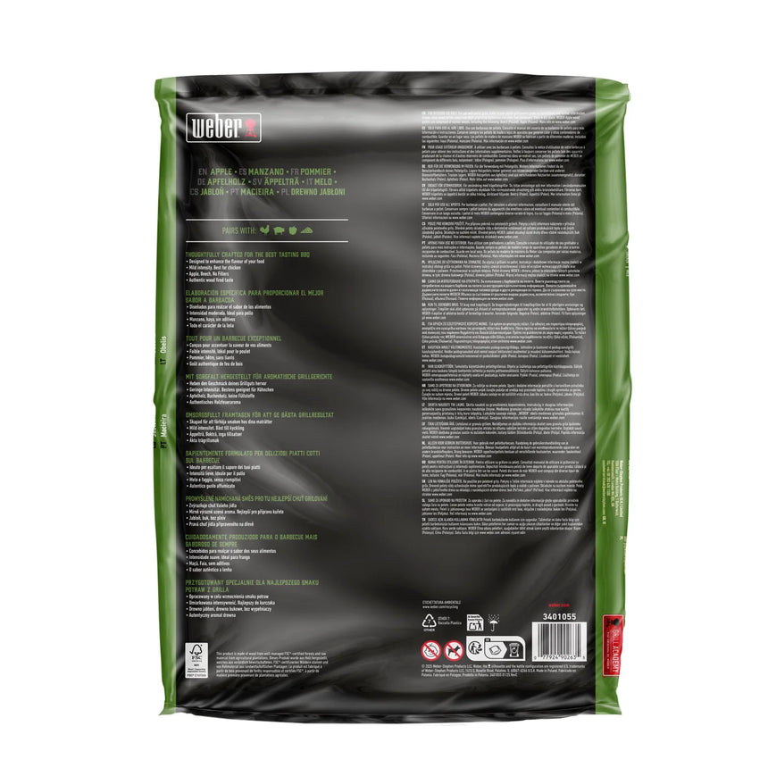 Pellets de madera naturales Weber - Manzano, 8 kg