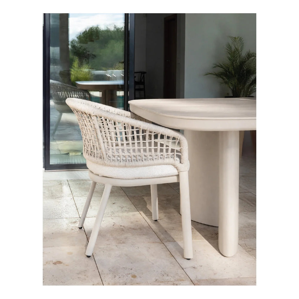 Silla de exterior Serena, crema/topo