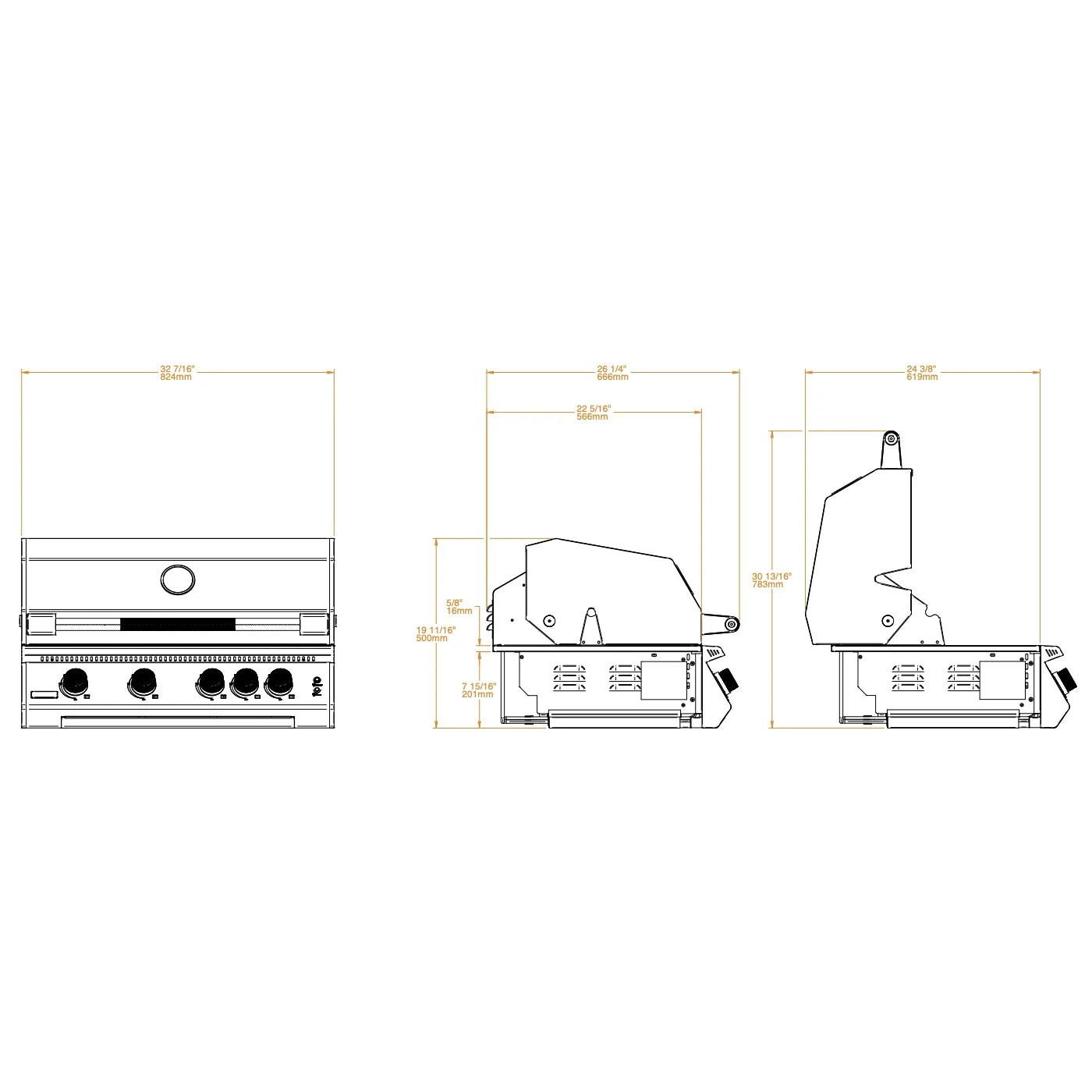 Barbacoa de gas encastrable Brabura Fusion 400 RS