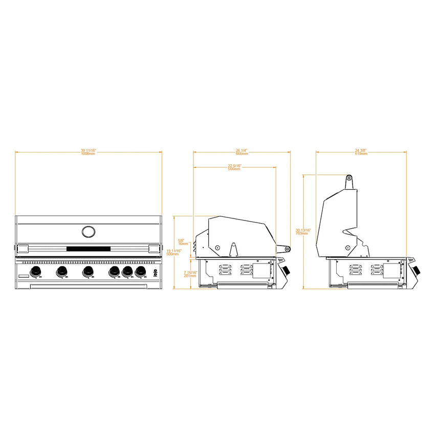 Barbacoa de gas encastrable Brabura Fusion 500 RM