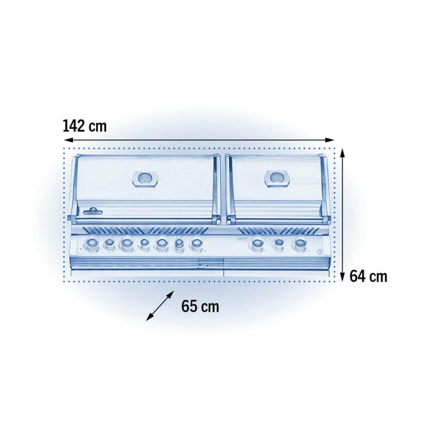 Barbacoa de gas encastrable Napoleon Prestige PRO 825