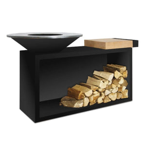 Barbacoa de leña OFYR Island Black 85 Teak Wood