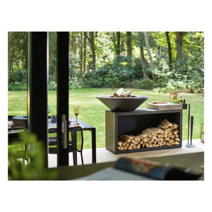 Barbacoa de leña OFYR Island Black 85 Teak Wood