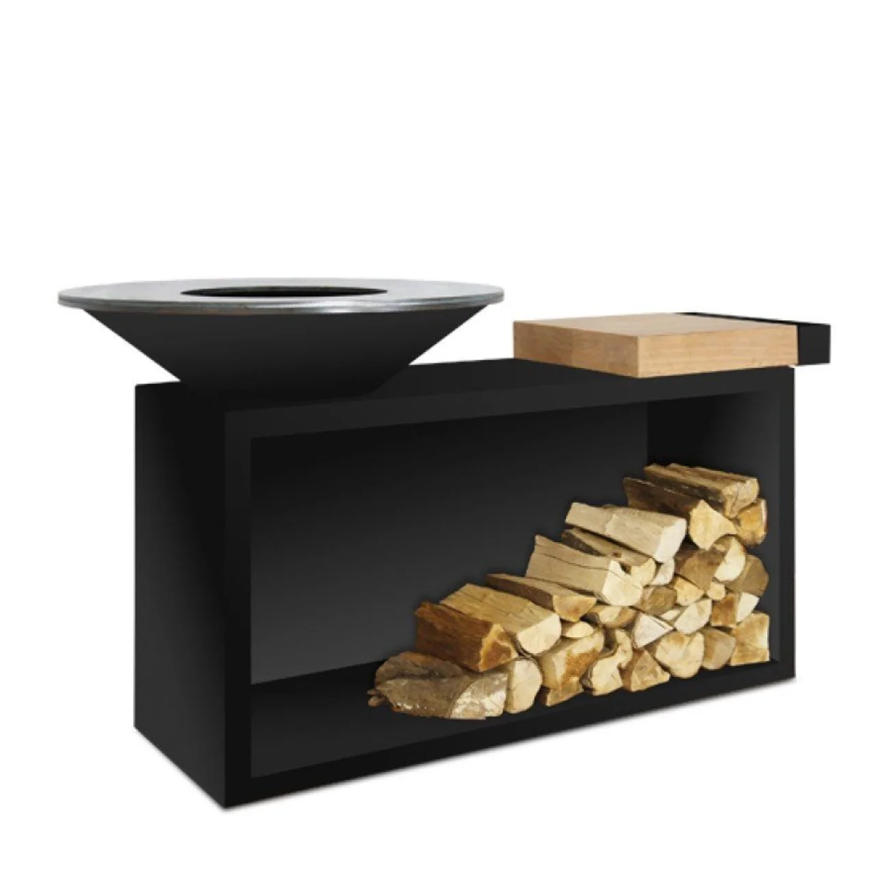 Barbacoa de leña OFYR Island Black 85 Teak Wood