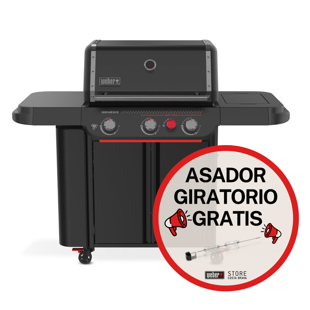Grelhador a gás Weber Genesis E-330WR Stealth + espetos rotativos